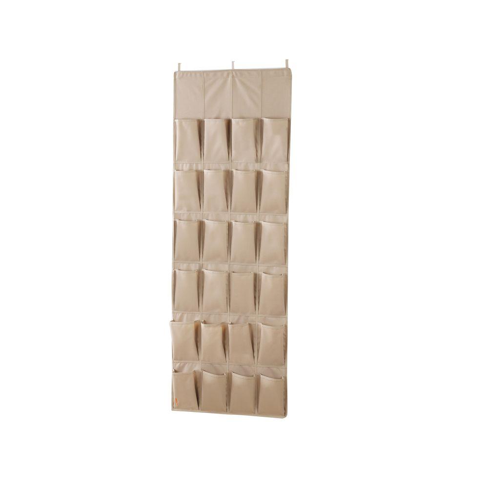 Hanging Shoe Organizers Storage The Home Depot 24 Pocket 12 Pair Over The Door Shoe Organizer