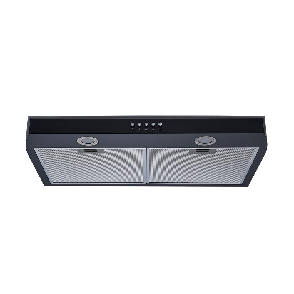 Winflo 30 in. Under Cabinet Range Hood in Black Color ...