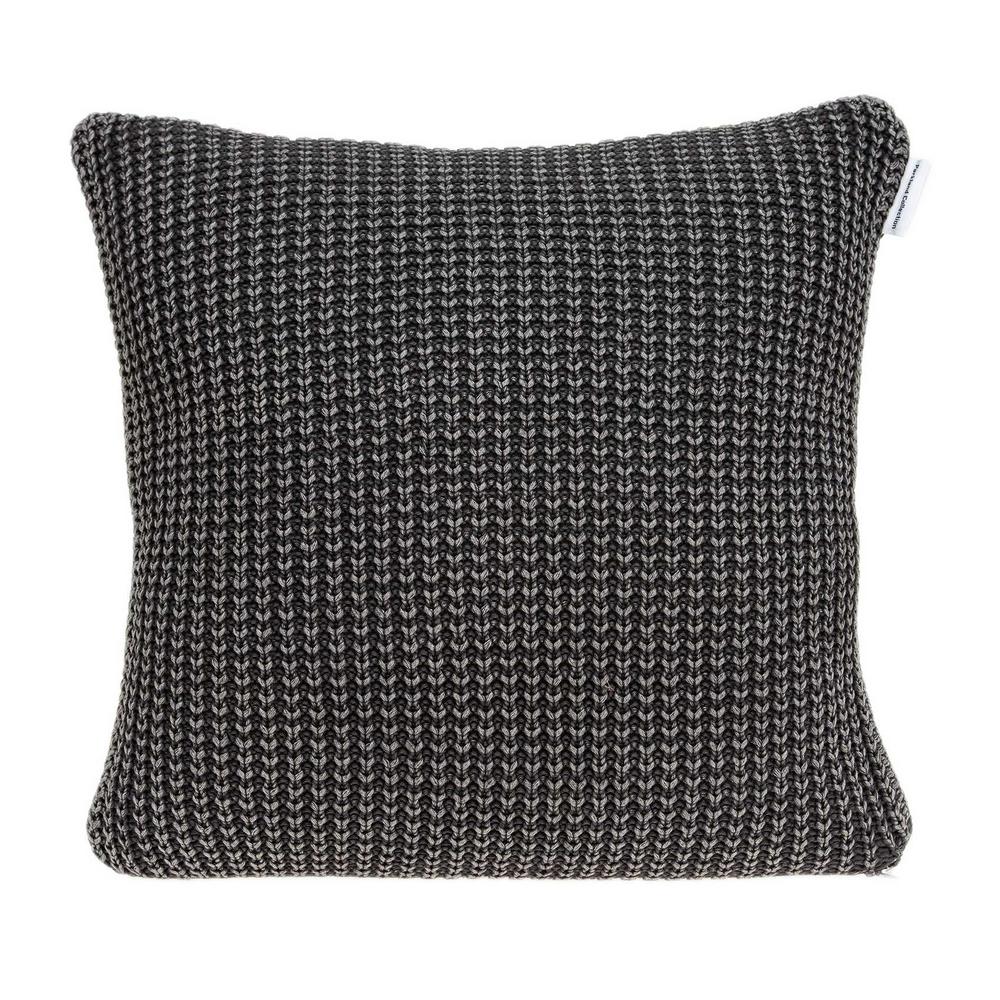 Homeroots Jordan Charcoal Woven Look 20 In Throw Pillow Cover