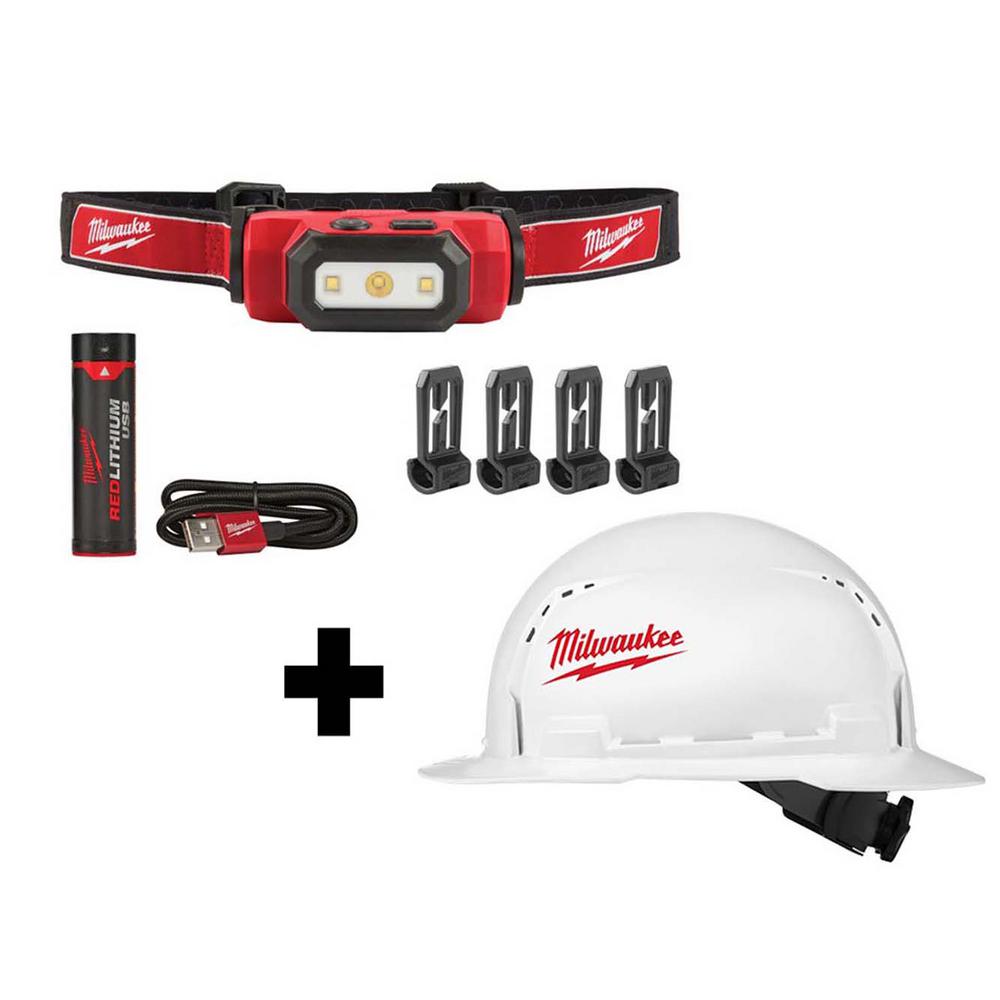 Milwaukee 475 Lumens LED Rechargeable Hard Hat Headlamp w/BOLT White