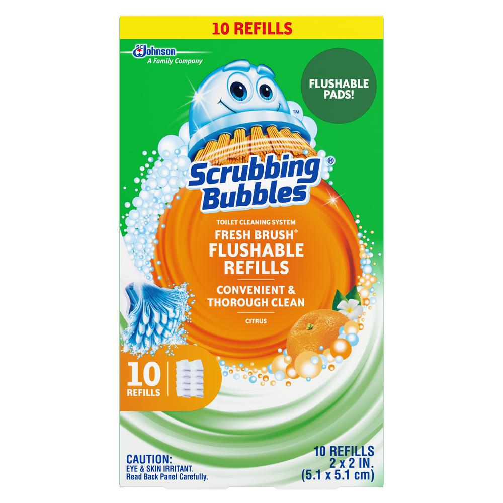 Scrubbing Bubbles Citrus Flushable Refill Fresh Brush Toilet Cleaning System (10Pack)302124