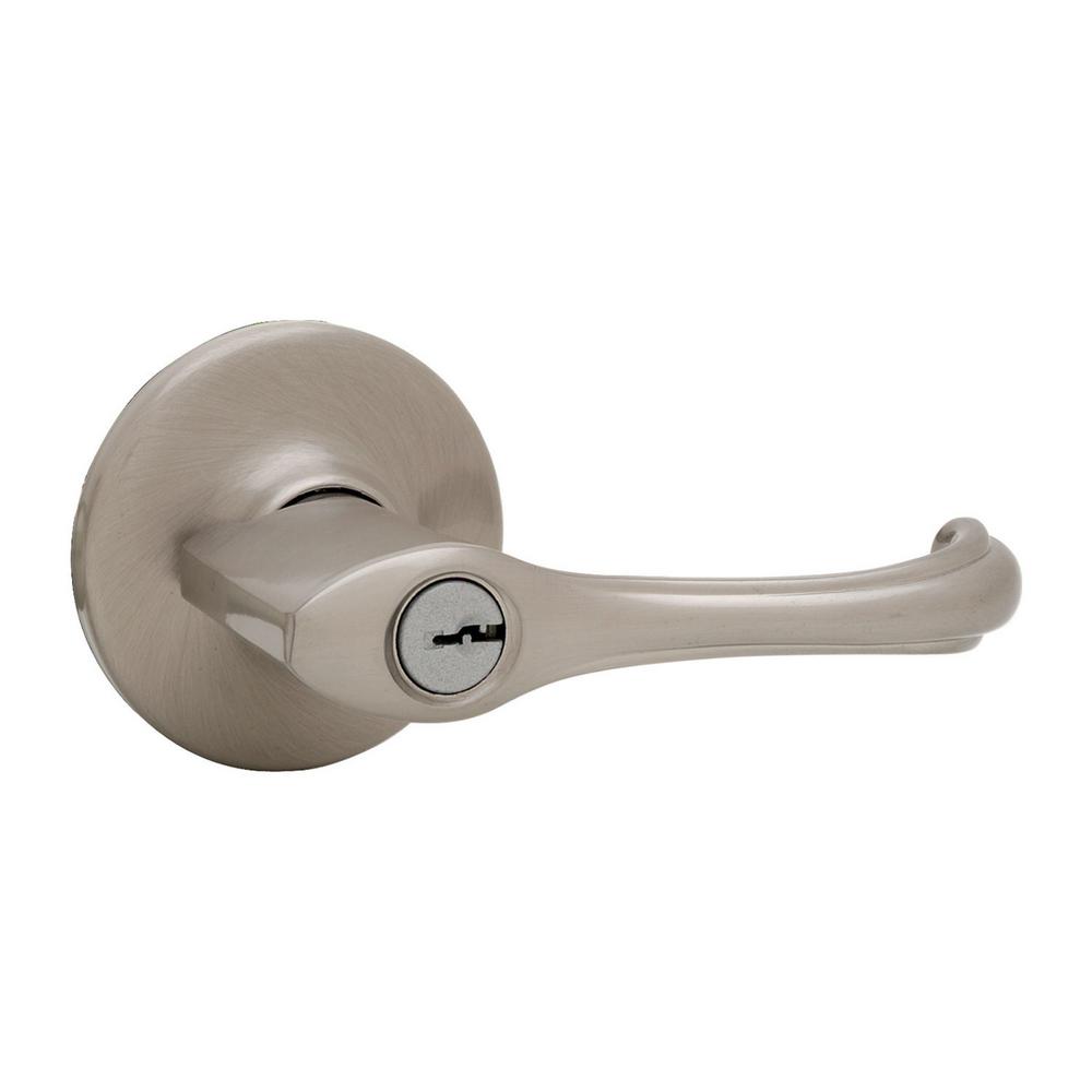 Kwikset Dorian Satin Nickel Exterior Entry Door Lever Kwikset Dorian Satin Nickel Exterior Entry Door Lever
