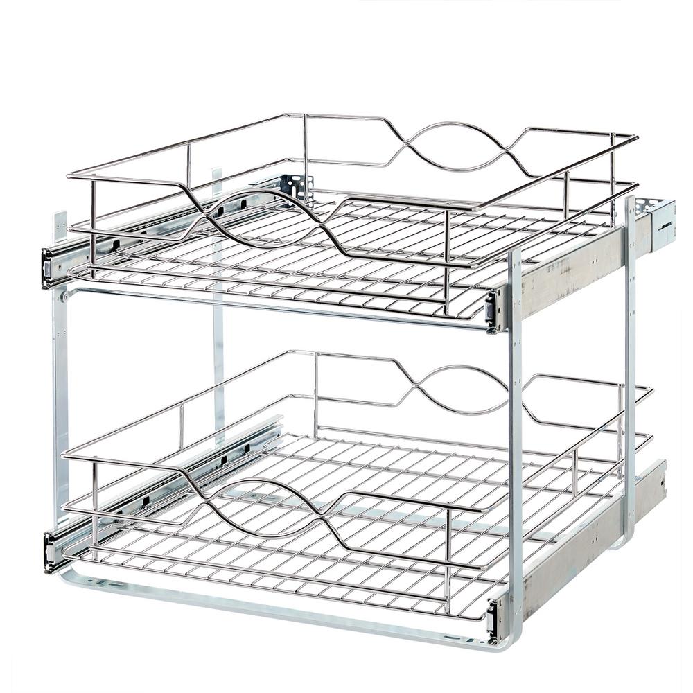 Home Decorators Collection 20 In Double Tier Wire Pull Out Basket