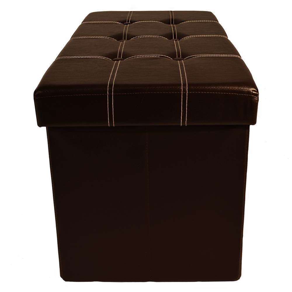 Achim 30 In X 15 Brown Faux Leather Cube Achim 30 In X 15 Brown Faux Leather Cube