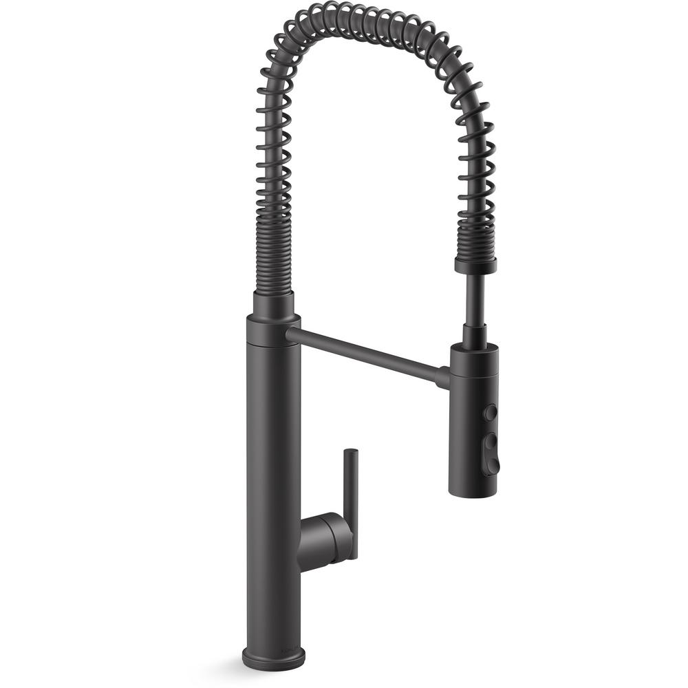 KOHLER Purist Single Handle Semiprofessional Kitchen Sink Faucet In   Matte Black Kohler Standard Kitchen Faucets K 24982 Bl 64 65 