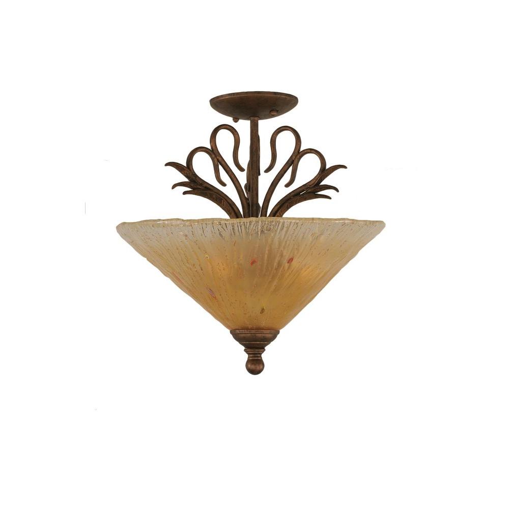 Filament Design Concord 2-Light Bronze Incandescent Ceiling Semi-Flush Mount Light