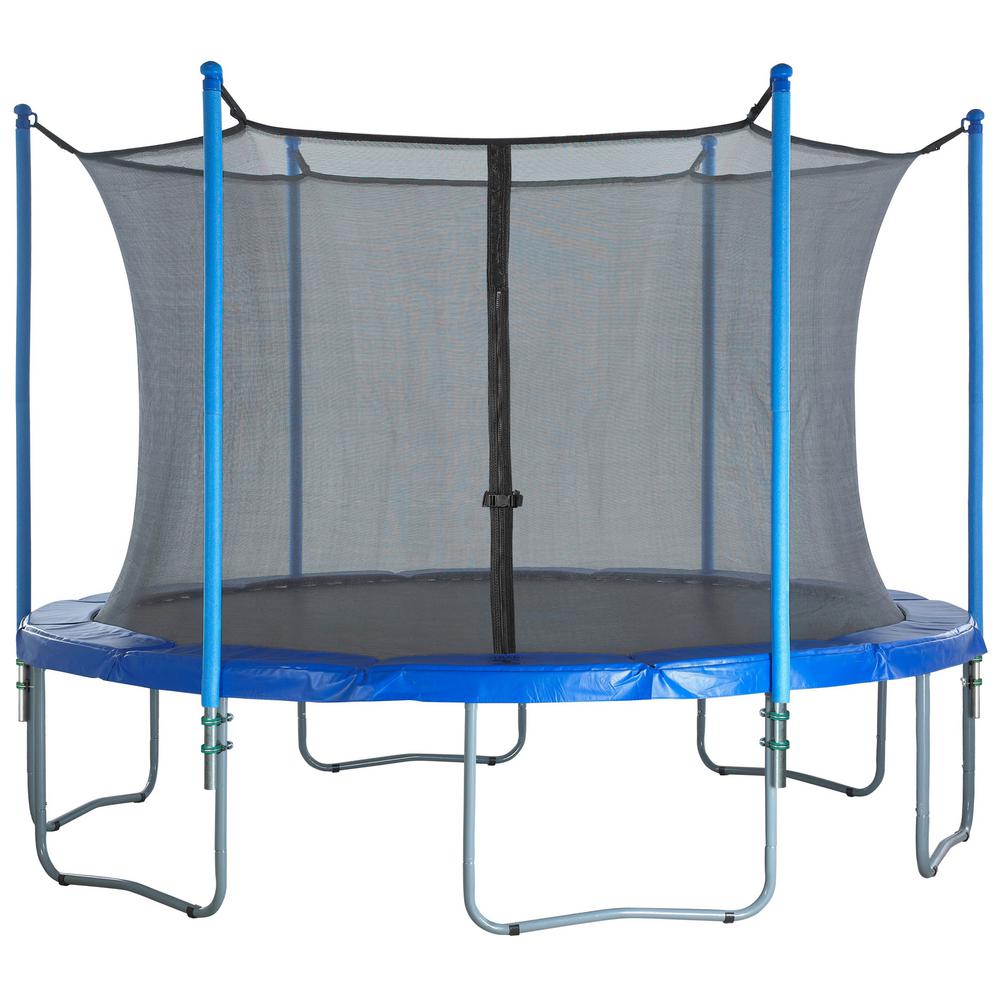 Upper Bounce Trampoline Enclosure Set To Fits 15 Ft Round Frames For 3 Or 6 W Shaped Legs Set Includes Net Poles Hardware Only Ubes156 The Home Depot