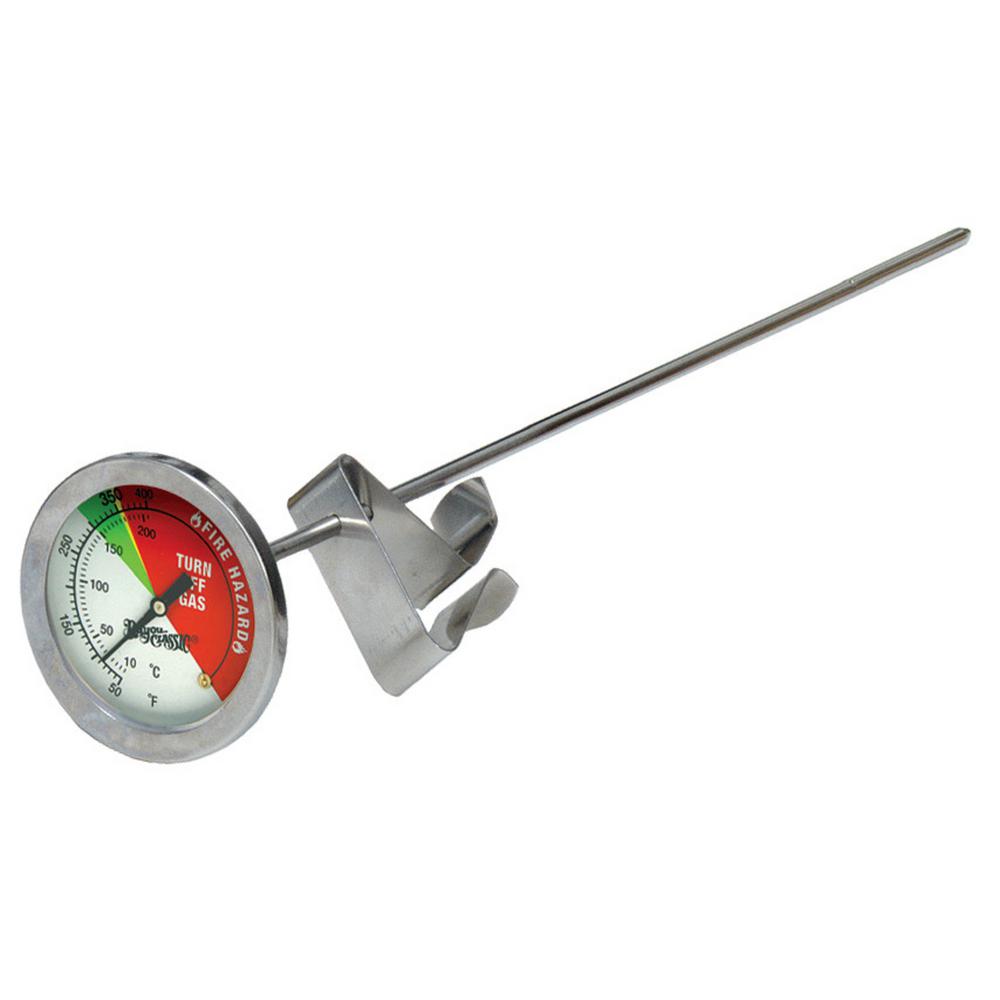 Long Stem Frying Thermometer Guage Turkey Fryer w/ Clip Instant Read