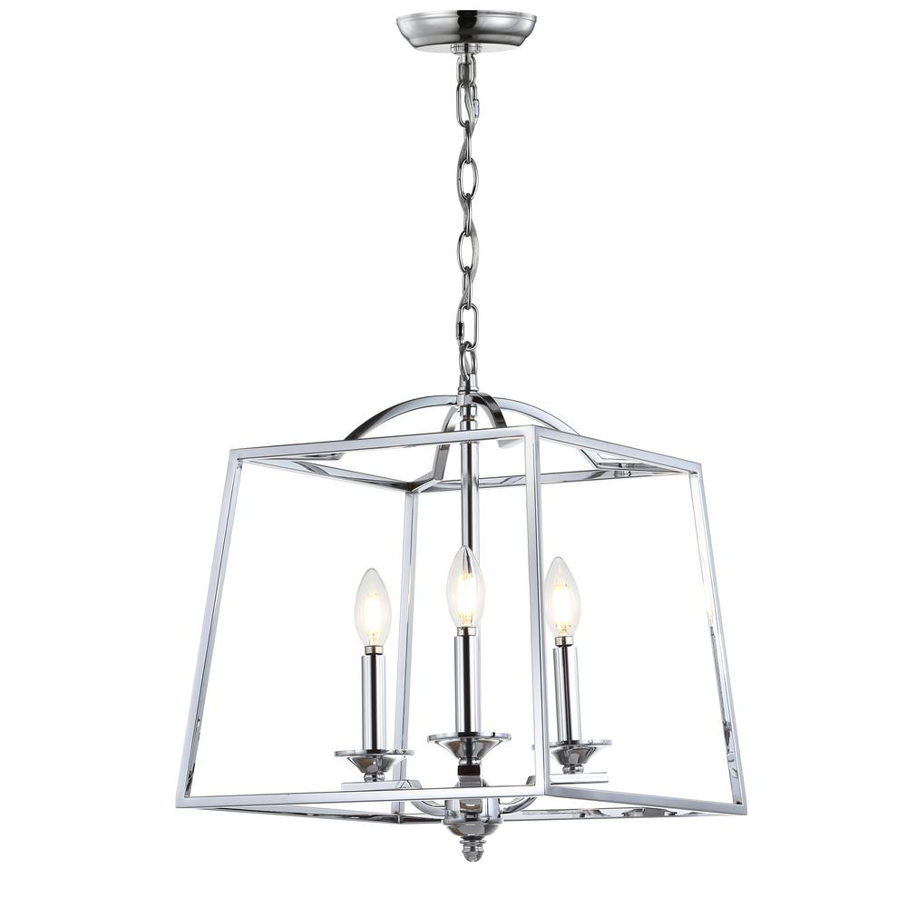 Gloria 14 5 In 3 Light Chrome Metal Led Pendant