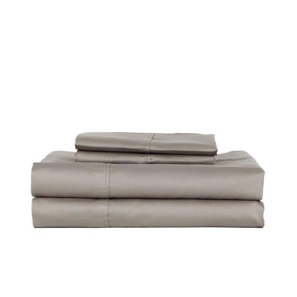 PERTHSHIRE Platinum 4-Piece Grey Solid 300 Thread Count Cotton King Sheet Set was $134.99 now $53.99 (60.0% off)