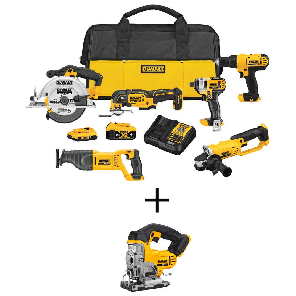 Dewalt 20-volt Max Lithium-ion Cordless Combo Kit (6-tool) With 20-volt 