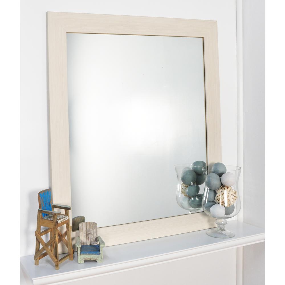 Cream Oyster Grain Framed MirrorBM008S The Home Depot
