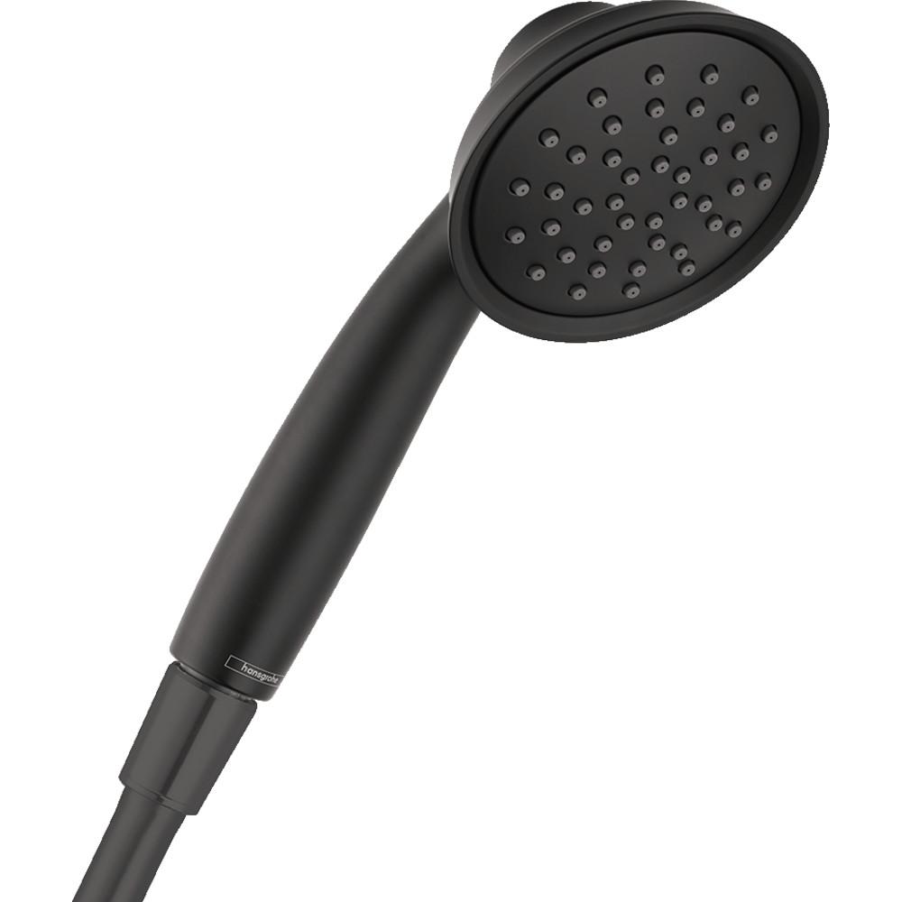 Hansgrohe Joleena 1-Spray Patterns 1.5 GPM 3.75 in. Wall Mount Handheld Shower Head in Matte Black