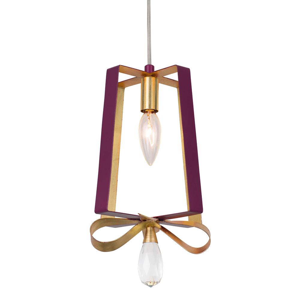 Varaluz Posh 1 Light Plum Gold Leaf Mini Pendant 263m01tplgl The Posh 1 Light Plum Gold Leaf Mini Pendant