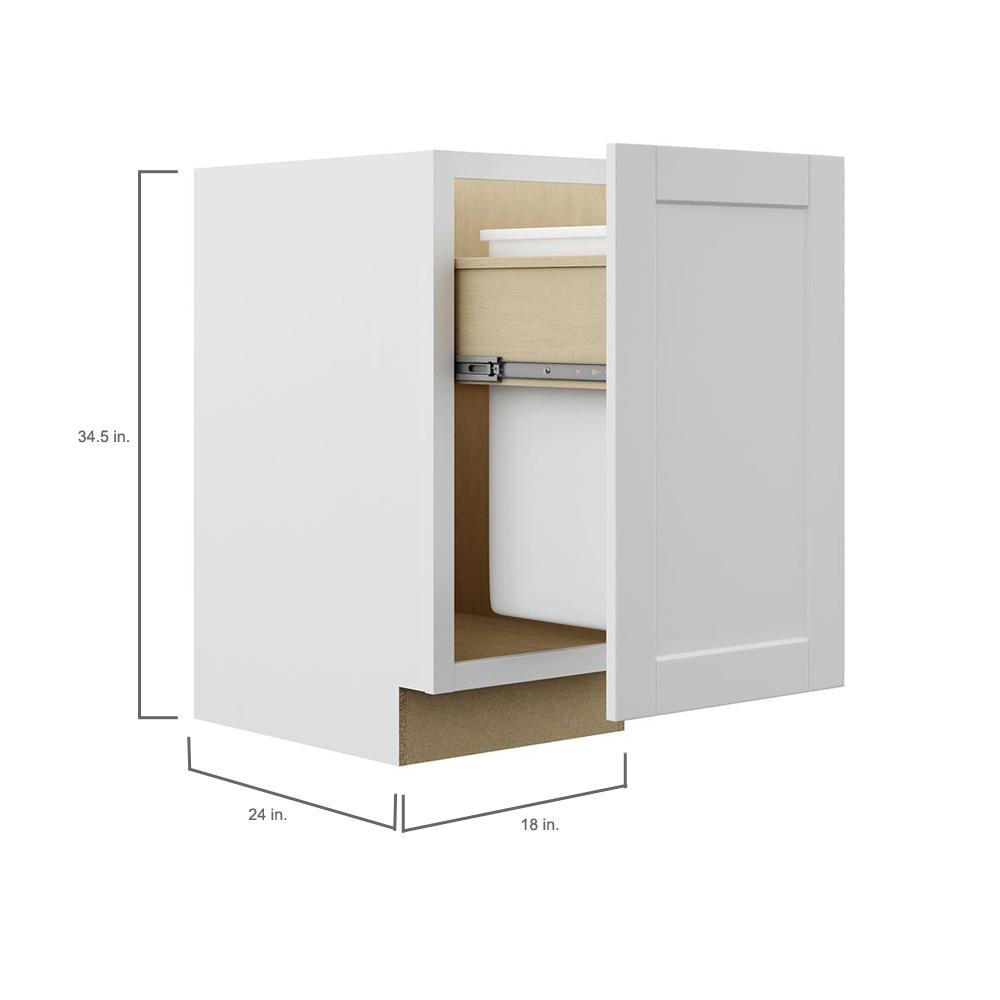 Hampton Bay Shaker Assembled 18x34 5x24 In Pull Out Trash Can Base Kitchen Cabinet Satin White Kbw18 Ssw The Home Depot - Pull Out Trash Can Base Kitchen Cabinet Hampton Bay Shaker Assembled 18x34 5x24 In Pull Out Trash Can Base Kitchen Cabinet Satin White Kbw18 Ssw The Home Depot - Pull Out Trash Can Base Kitchen Cabinet