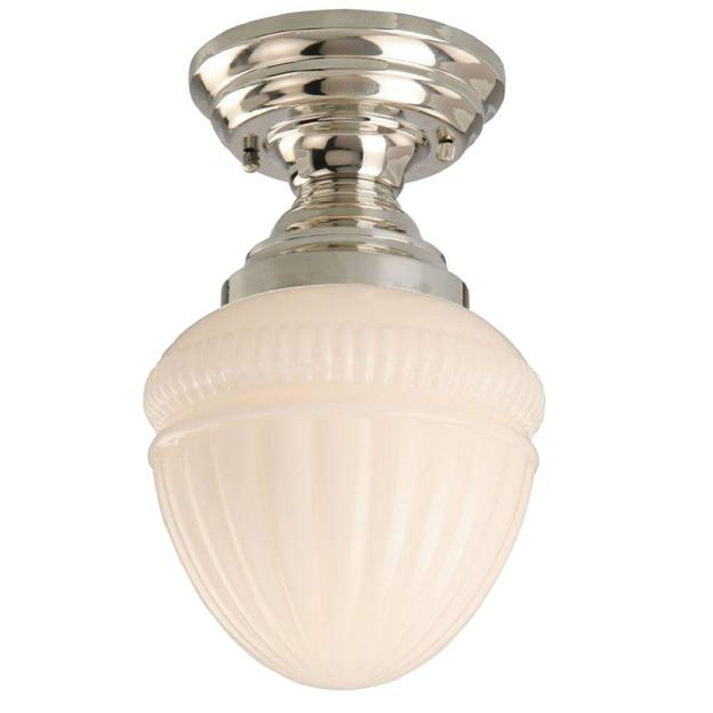 Hampton Bay Dalesford 1 Light Ceiling Polished Nickel Flush Mount