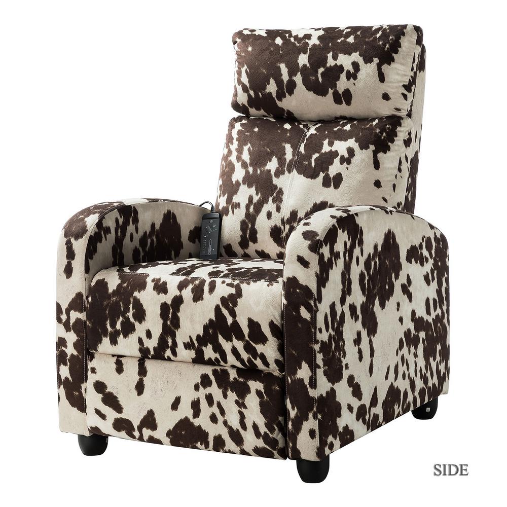 JAYDEN CREATION Eleno Brown Printed Fabric Recliner ChairCHXH0042