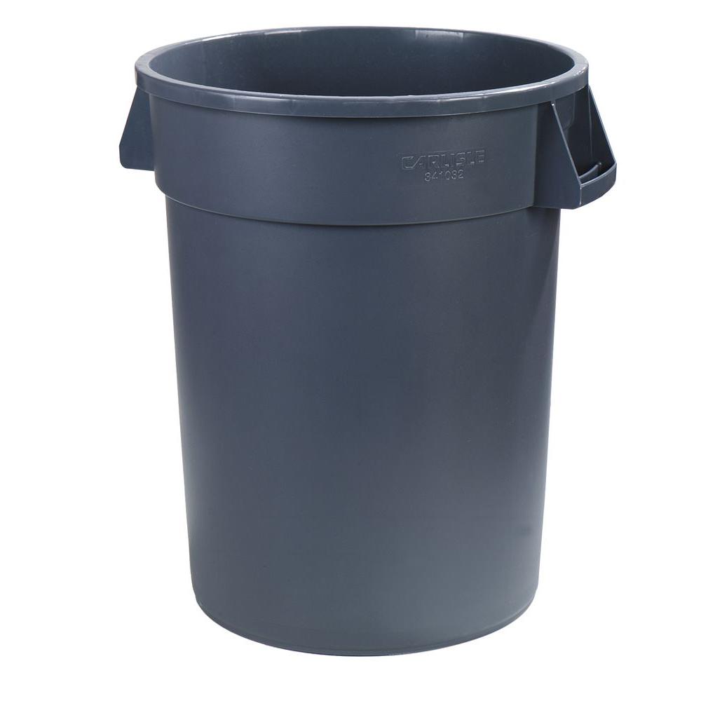 Carlisle Bronco 32 Gal. Gray Round Trash Can (4Pack)34103223 The