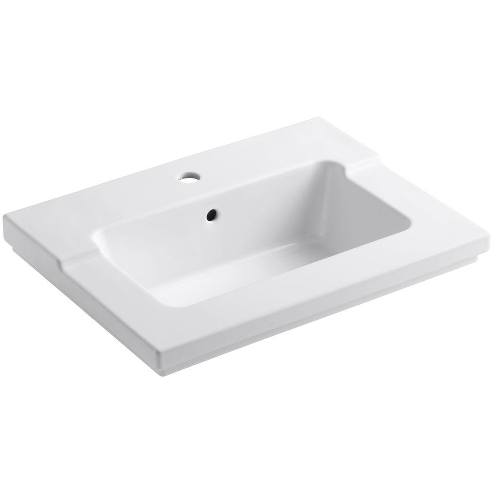 Countertop Kohler Vanity Tops Bathroom Vanities The Home Depot Vitreous China Single Basin Vanity Top In White