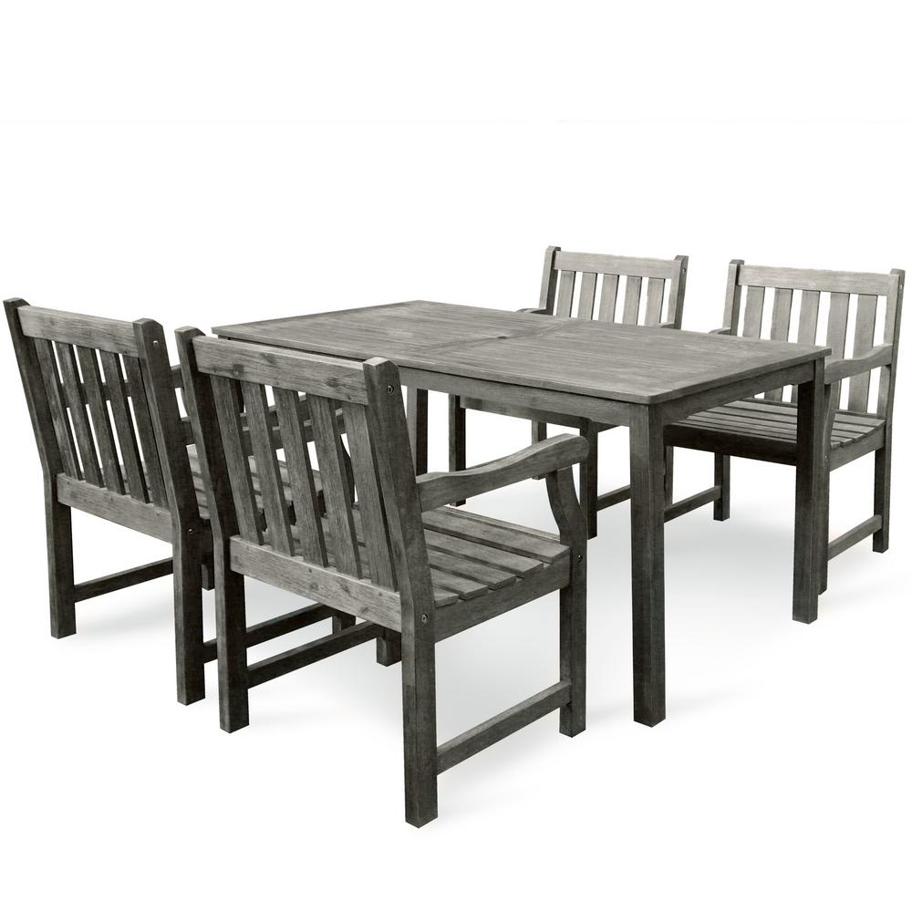 Vifah Renaissance 5 Piece Rectangle Patio Dining Set V1297set14 The Home Depot