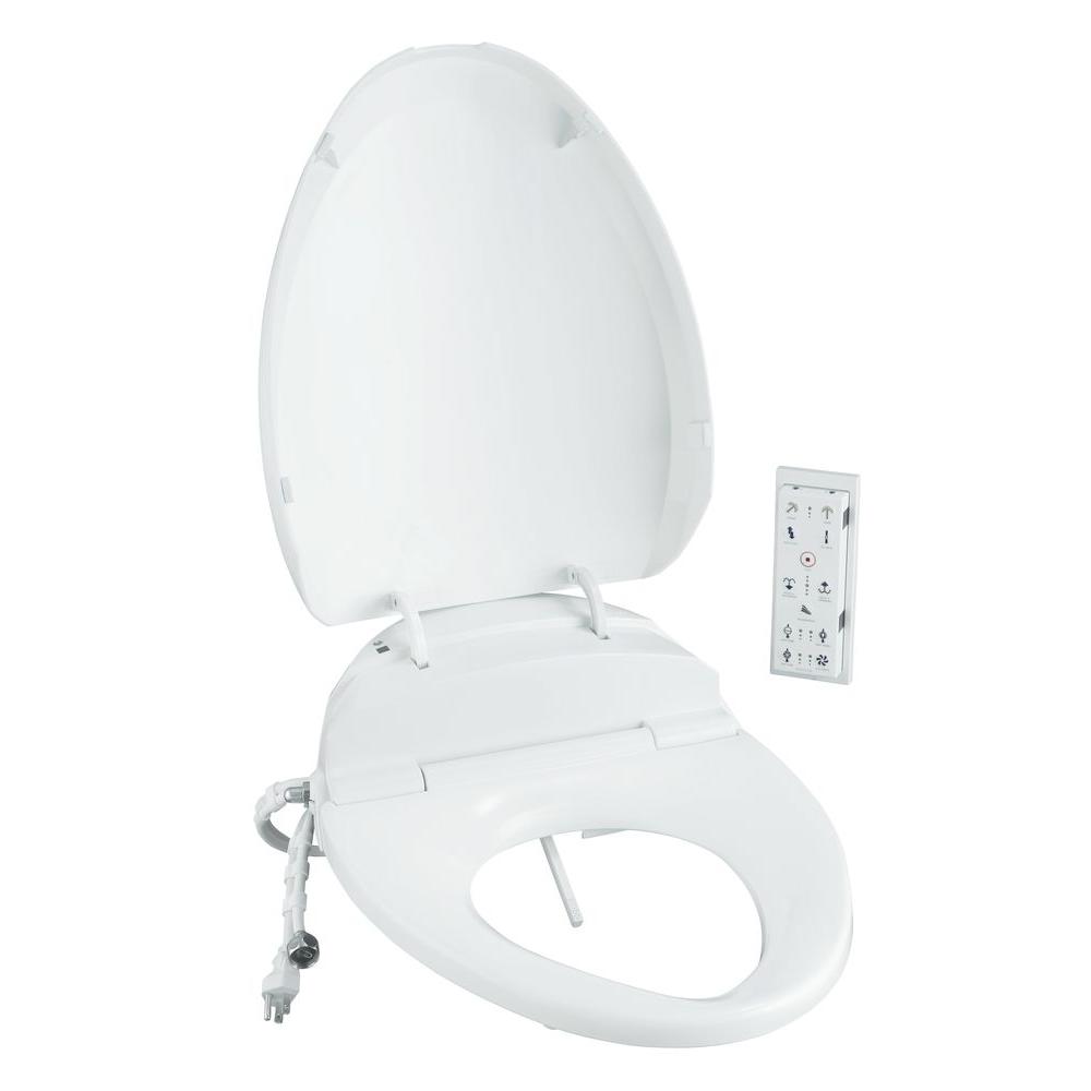 Kohler C3 200 Electric Bidet Seat For Elongated Toilets In White With In Line Heater K 4709 0 The Home Depot
