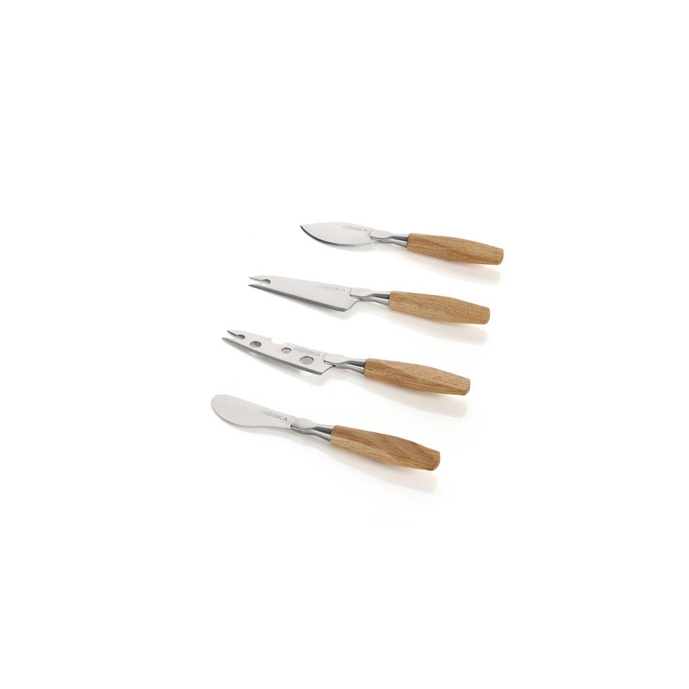 Boska 4Piece Oak Handle Mini Cheese Knife Set 320218 The Home Depot