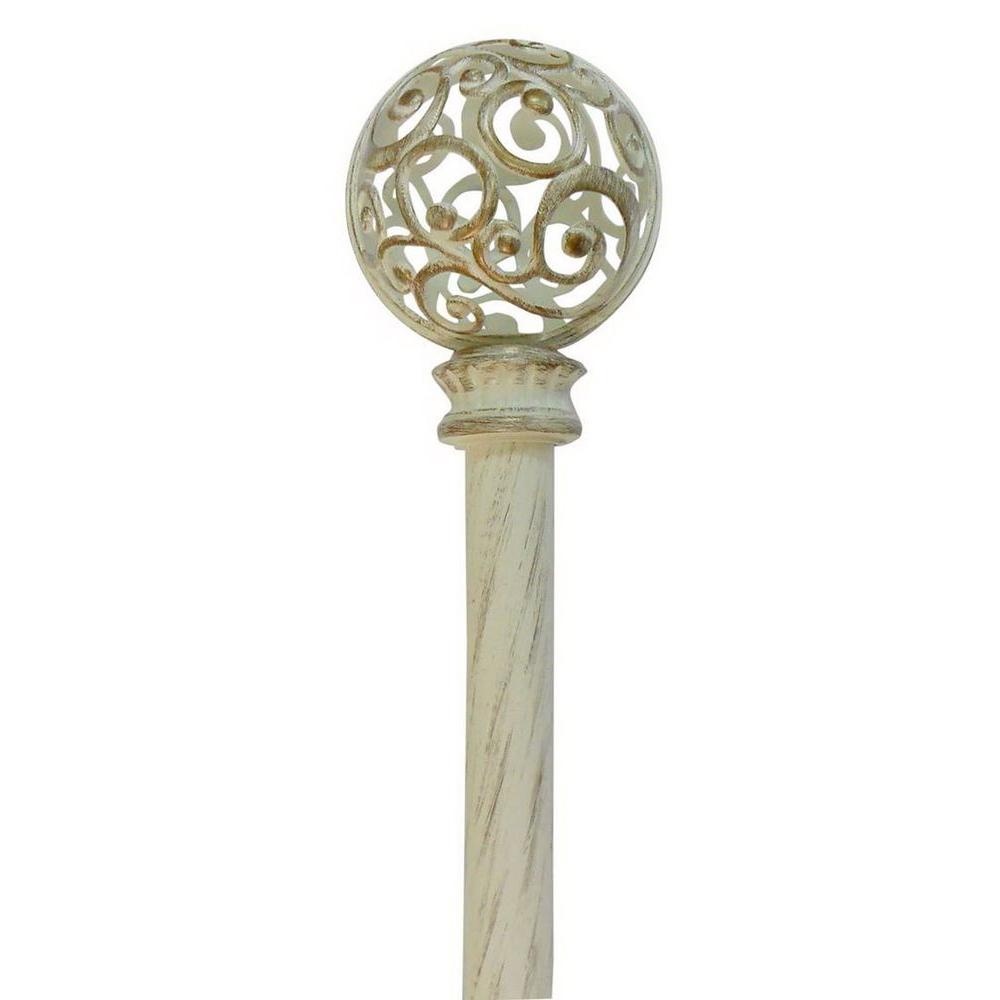 Home Decorators Collection 66 In 120 Telescoping 3 4 This Review Is From 36 In 66 Telescoping 3 4 Single Curtain Rod Kit Rusted Cream With Carved Filigree Sphere Finial
