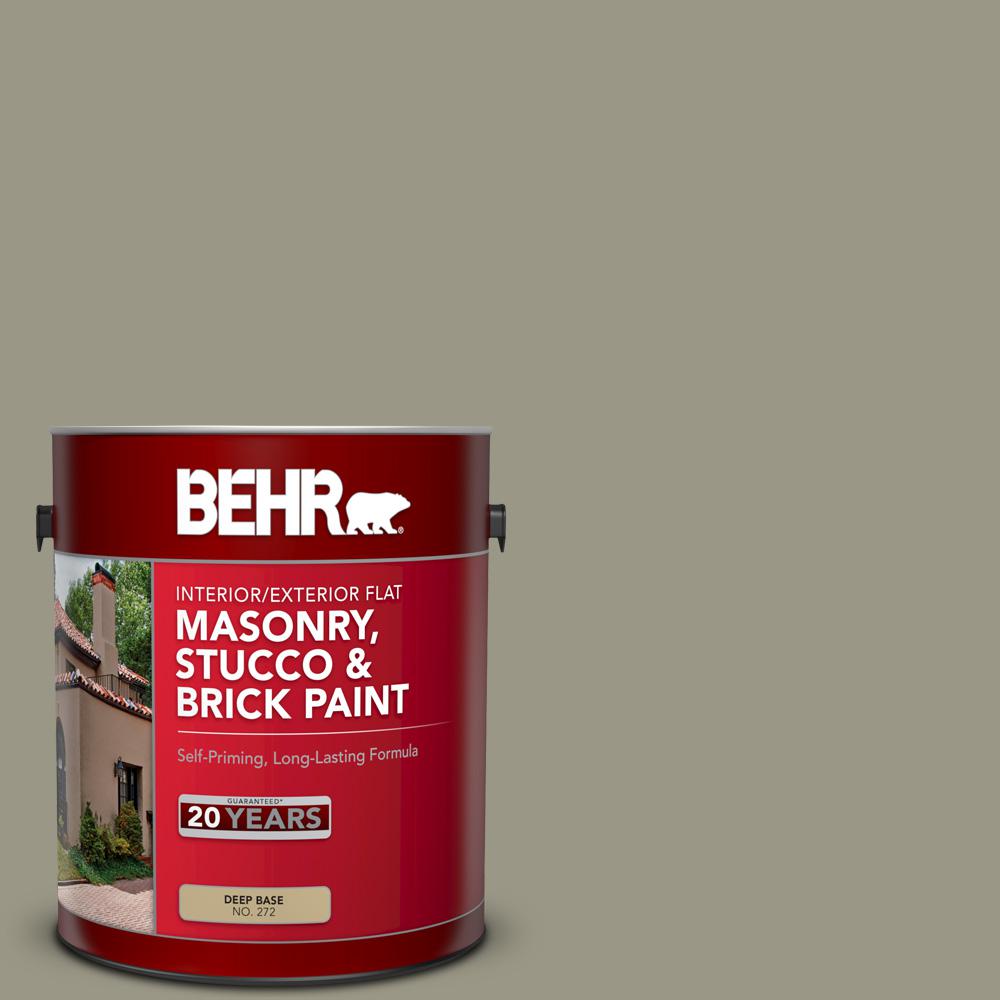 BEHR 1 gal. PPU820 Dusty Olive Flat Interior/Exterior Masonry, Stucco