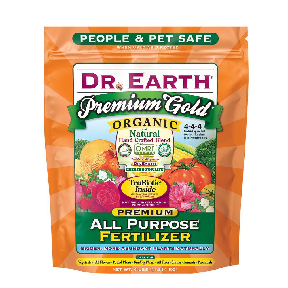 DR. EARTH 4 lb. Premium Gold All Purpose Fertilizer-706PX - The Home Depot