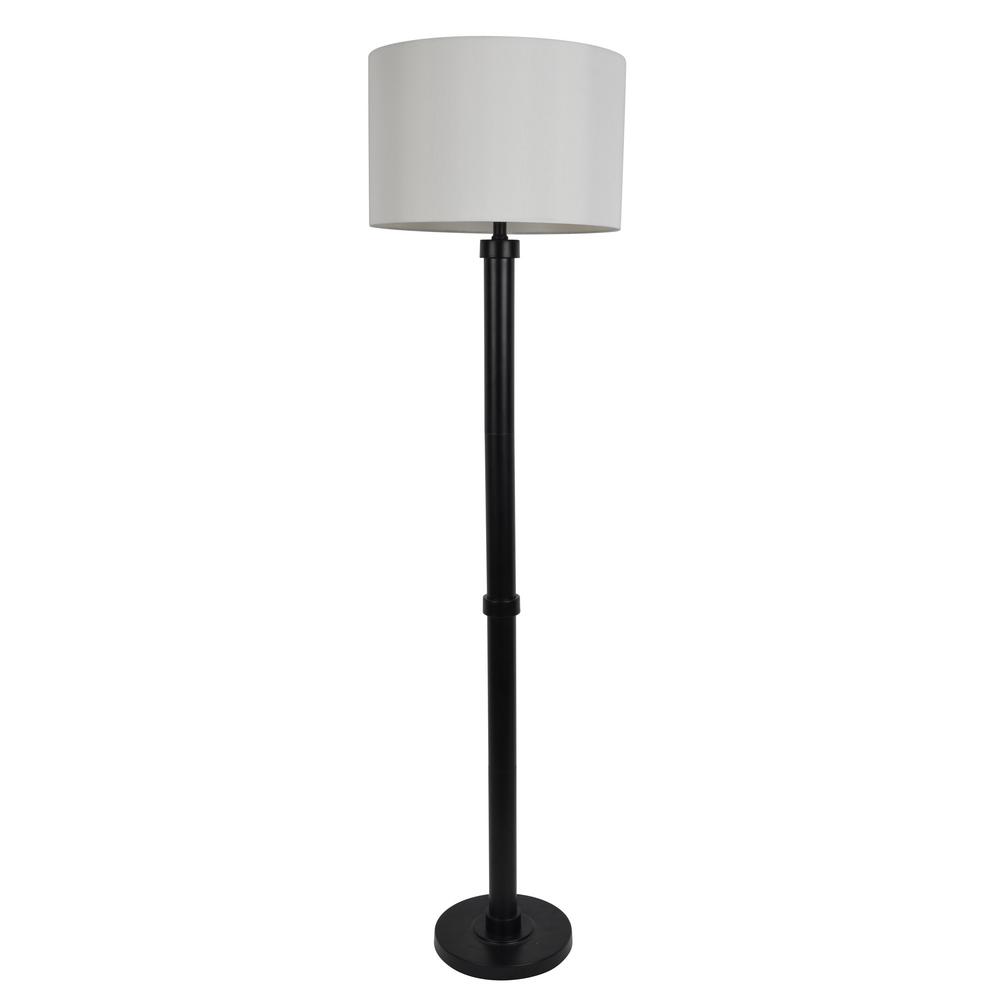 Decor Therapy Blythe 61 5 In Oil Rubbed Bronze Floor Lamp With Faux Silk Shade