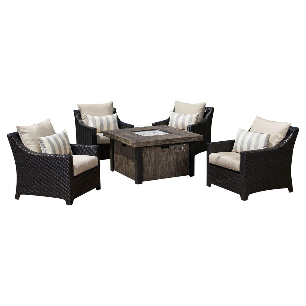 RST Brands Deco 5Piece Patio Fire Pit Seating Set with Slate Grey