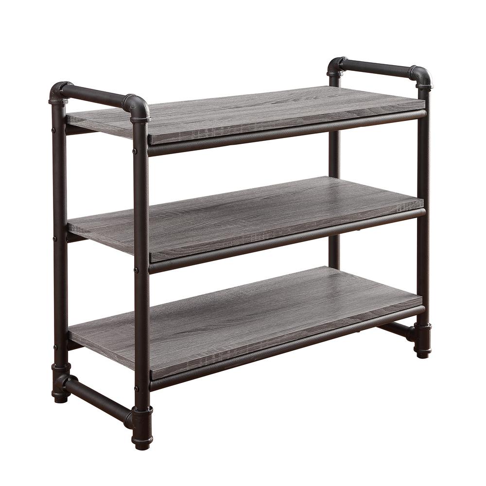 Free Standing Shelves Neu Home Shelving Storage Organization Manchester 26 37 In W X 11 75 D Gray And Black 3 Tier Decorative