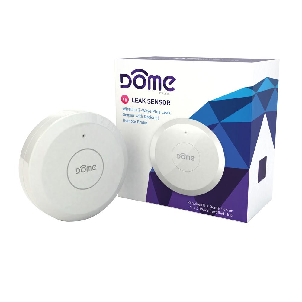 Elexa Dome Wireless Z Wave Plus Leak Sensor With Remote Probe Water Resistant Dmws1 The Home Depot