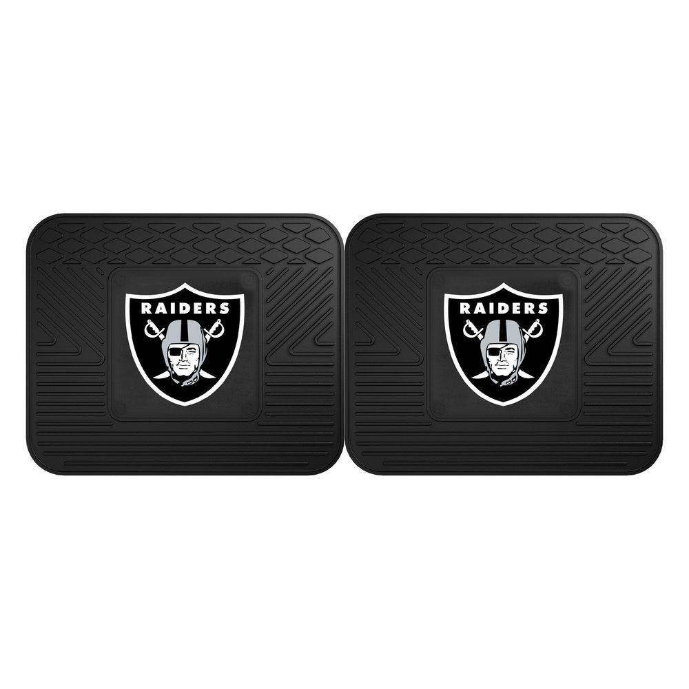 Fanmats Nfl Oakland Raiders Black Heavy Duty 2 Piece 14 In X 17