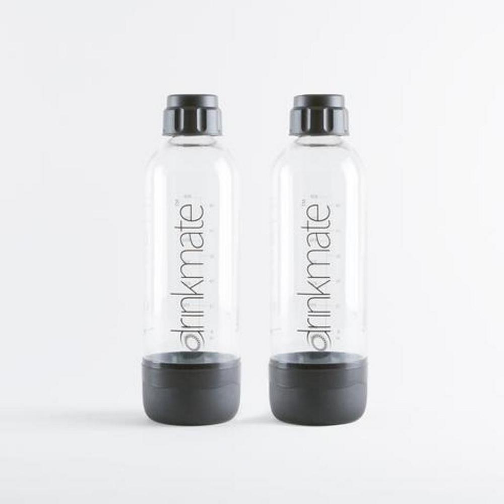 DrinkMate 1 l Carbonating Bottles in Black (2-Pack)