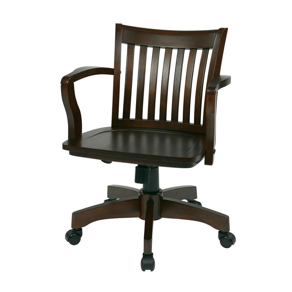 Osp Home Furnishings Deluxe Brown Wood Bankers Chair 105es The