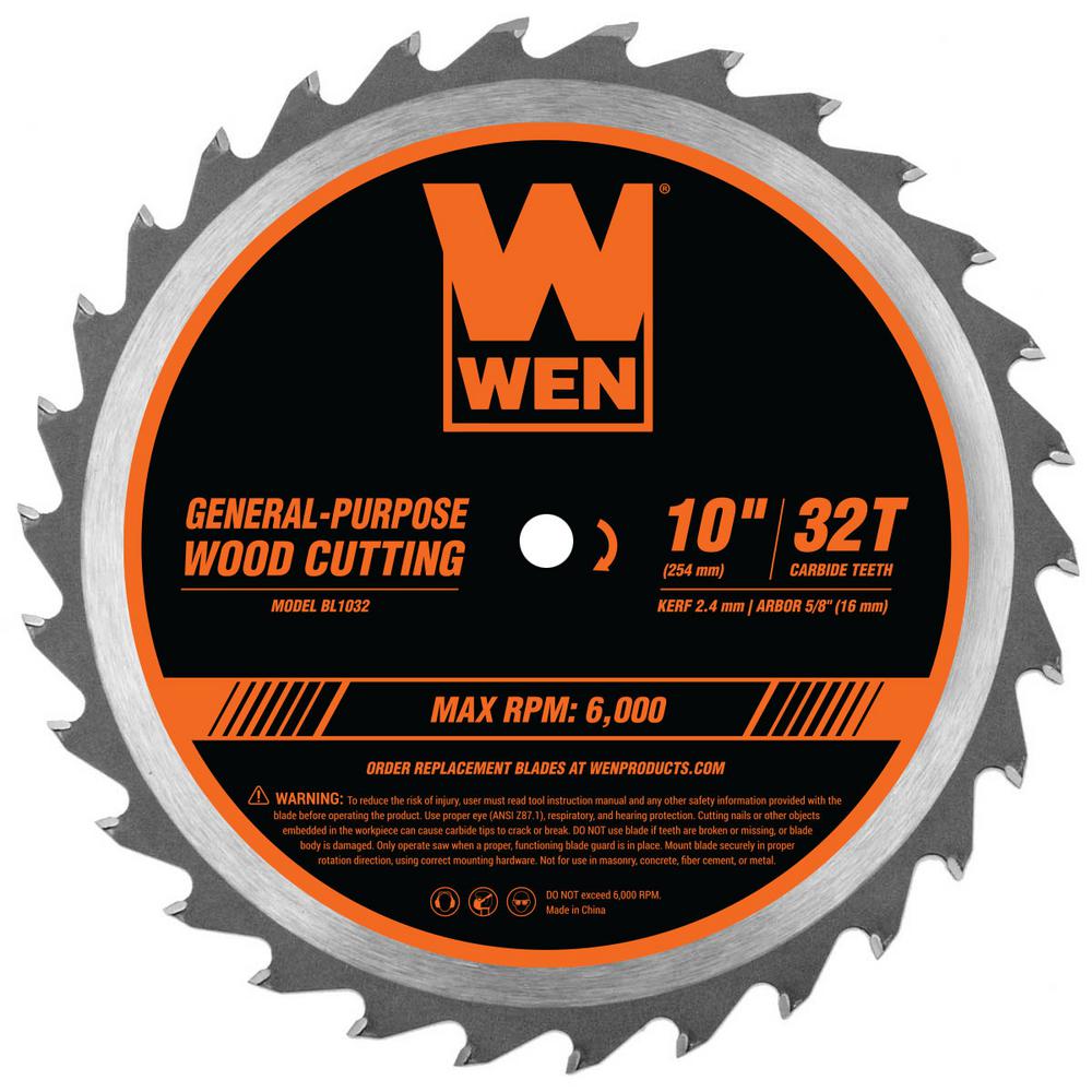 WEN 10 in. 32-Tooth and 60-Tooth Carbide-Tipped Professional ...