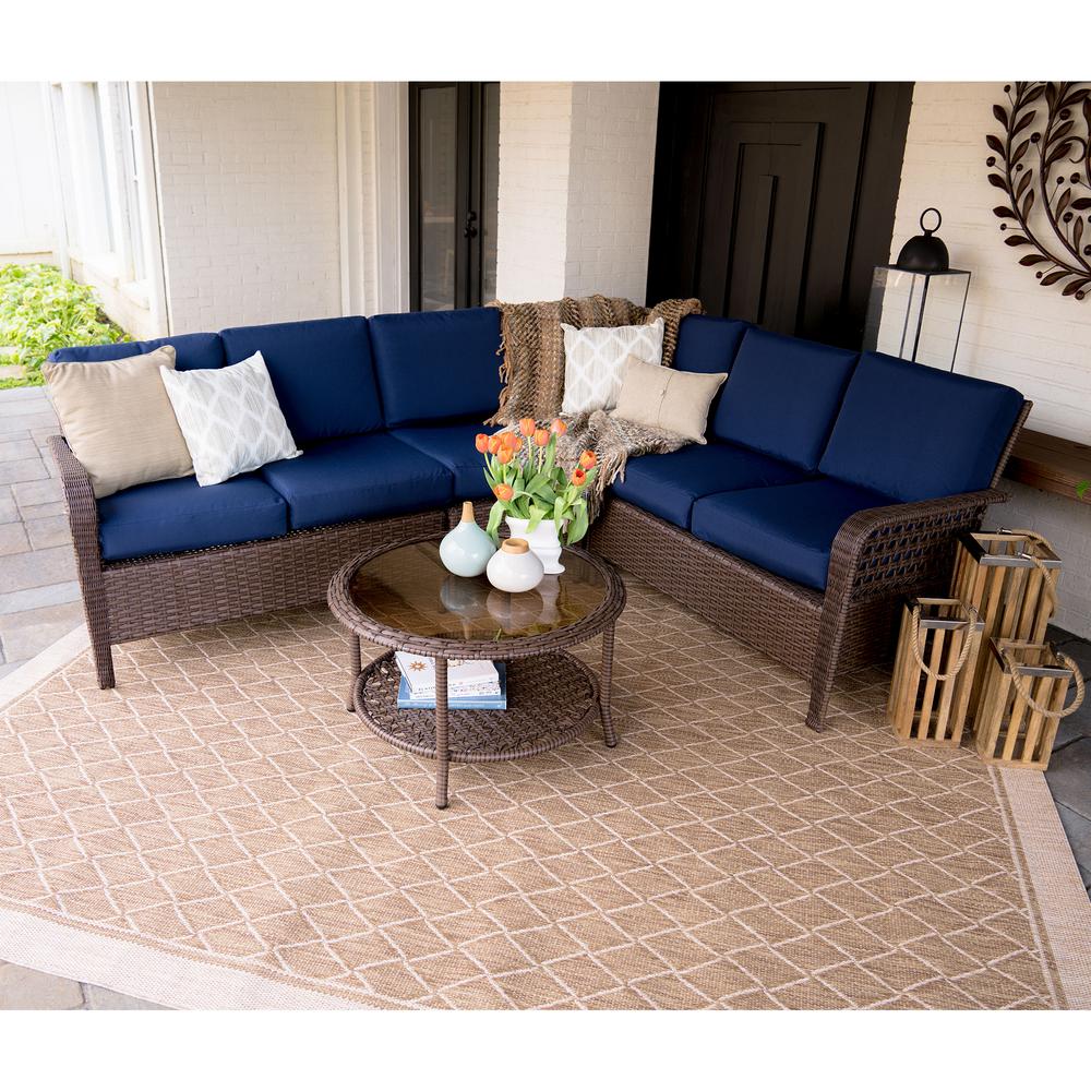 Leisure Made Bessemer 5-Piece Wicker Outdoor Sectional Set ...