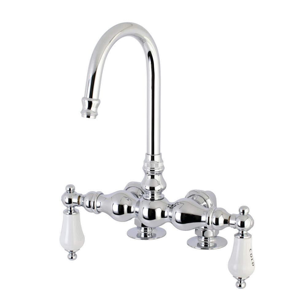 Kingston Brass Porcelain Lever 2Handle Claw Foot Tub Faucet in Polished ChromeHAE96T1 The