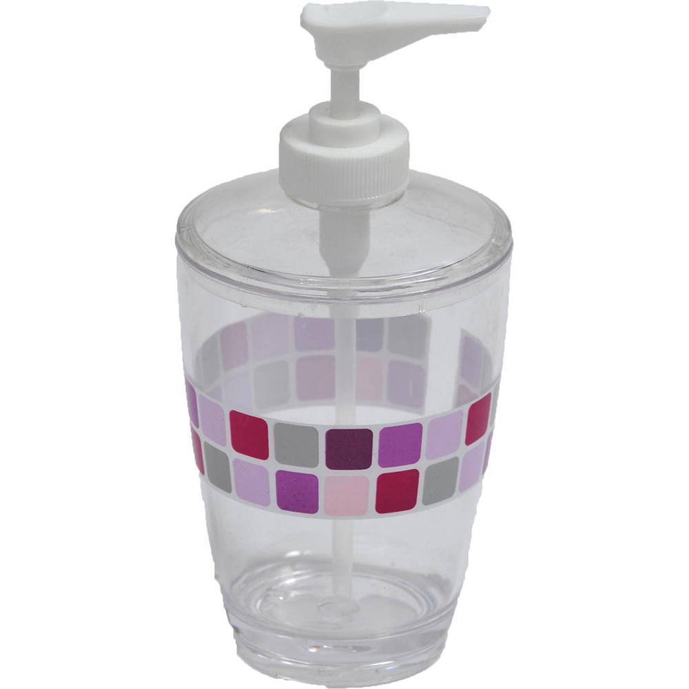 purple soap dispenser