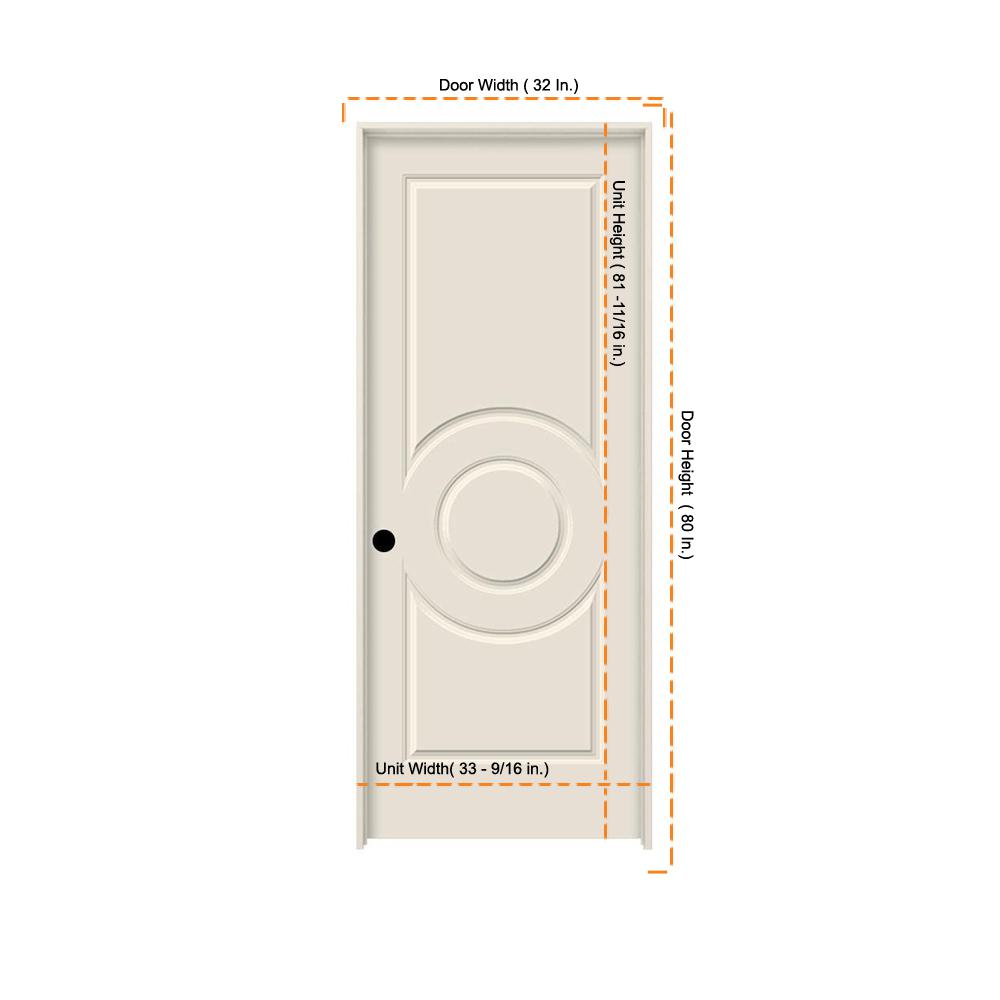 Jeld Wen 32 In X 80 In Primed Right Hand C3140 3 Panel Premium