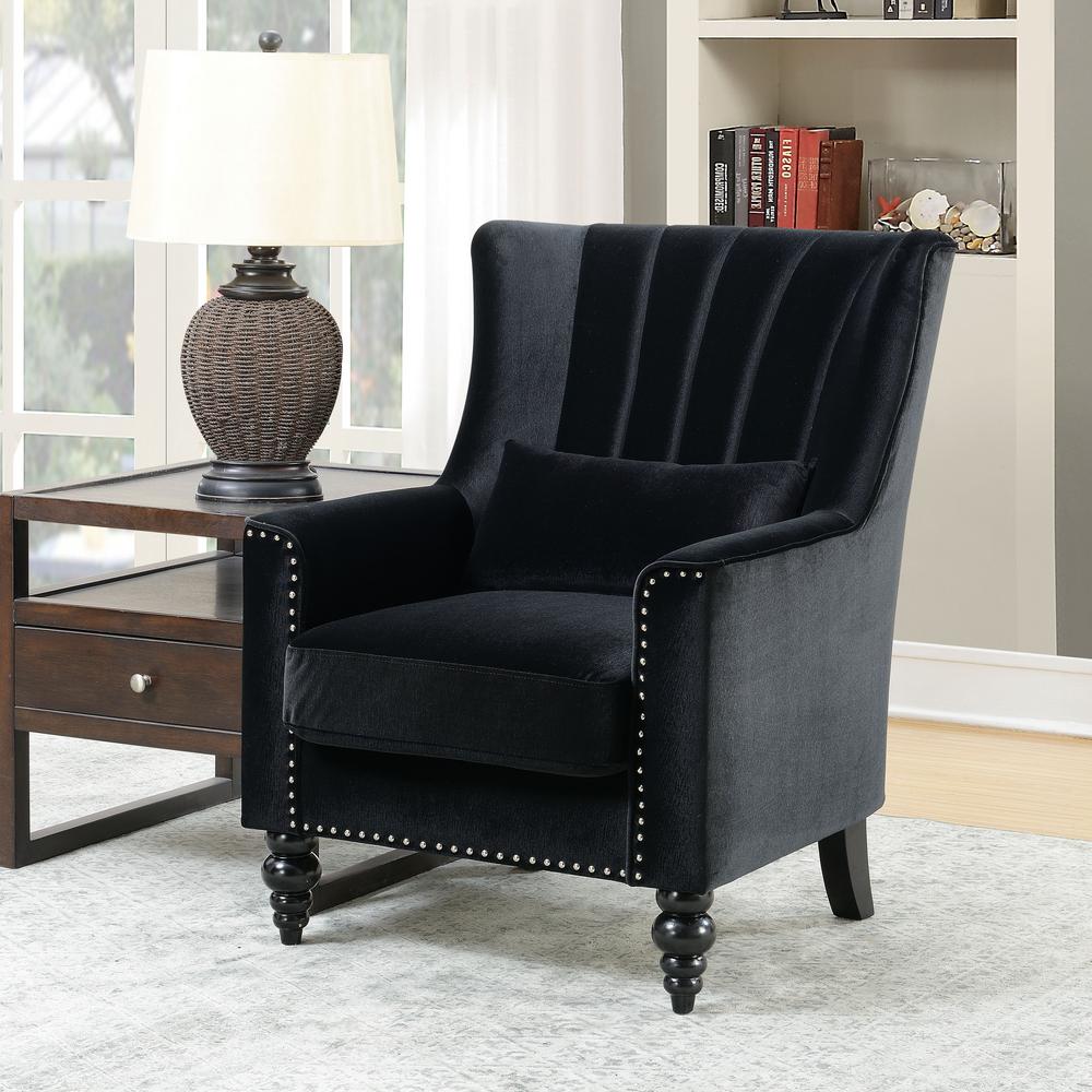 Furniture Of America Adelina Black Velvet Accent Chair Idf 6632bk Ch Furniture Of America Adelina Black Velvet Accent Chair Idf 6632bk Ch The Home Depot