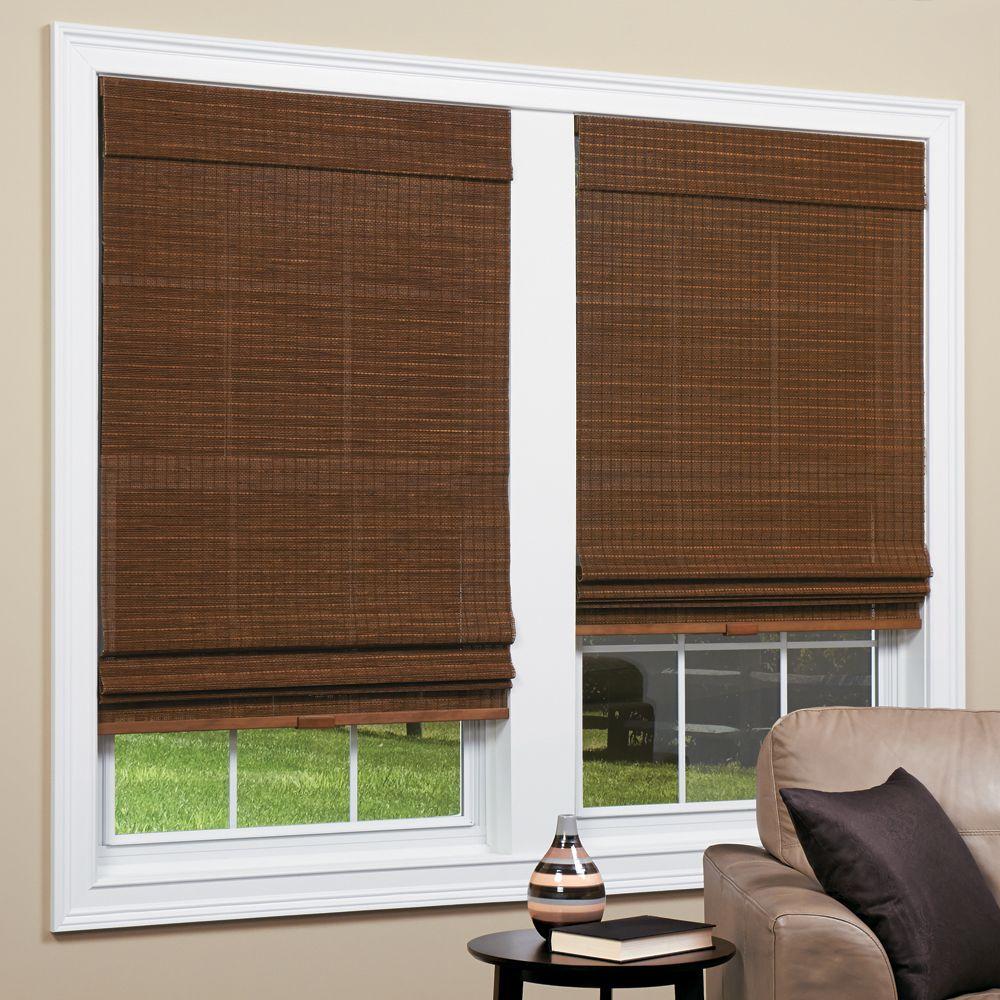 Home Basics Panama Natural Woven Bamboo Cordless Roman Shades 27 Home Basics Panama Natural Woven Bamboo Cordless Roman Shades 27 In W X 64