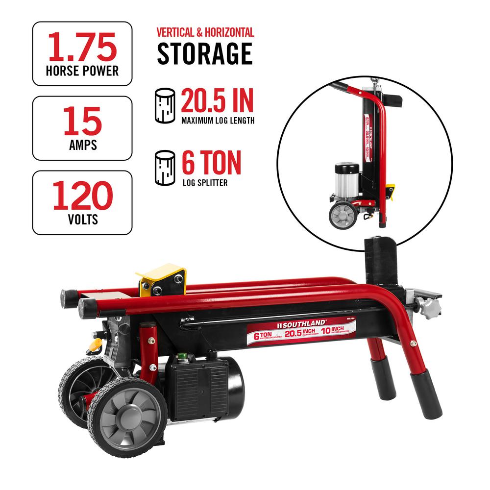 Log Splitters Outdoor Equipment The Home Depot 6 Ton 15 Amp Electric Log Splitter