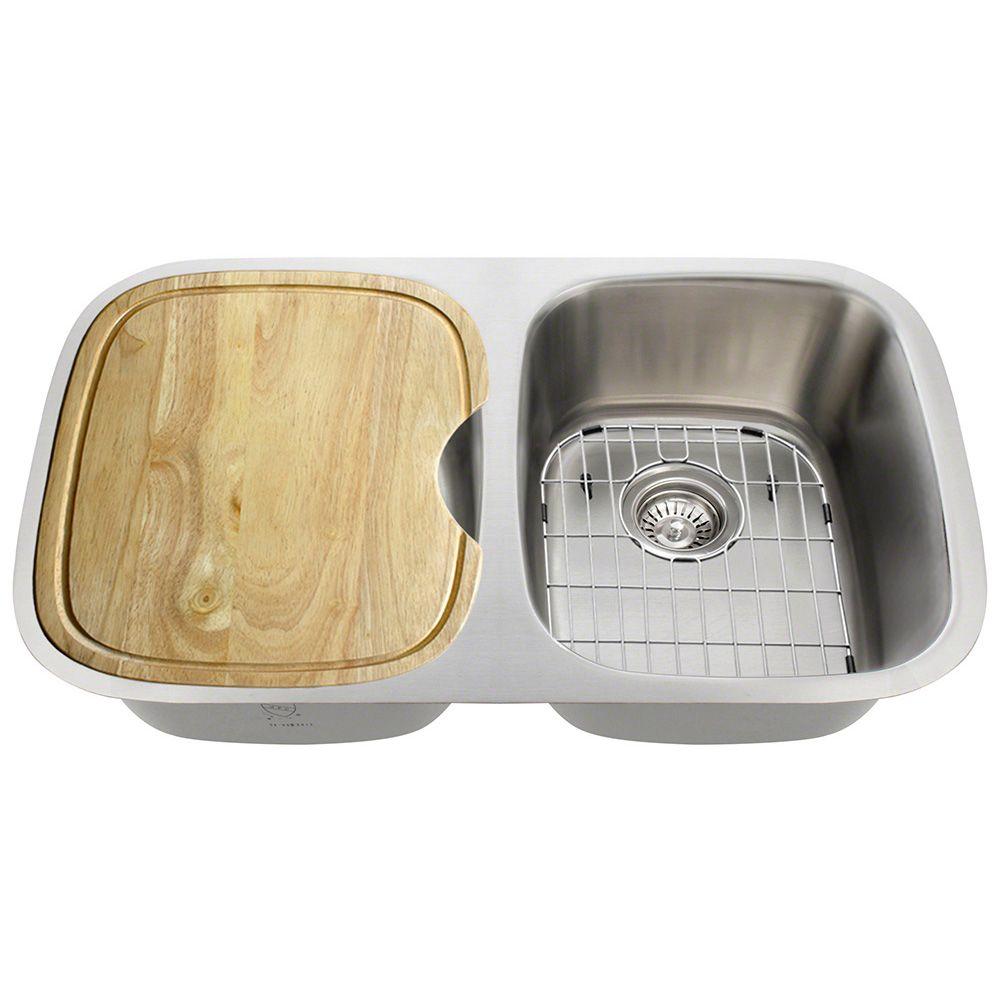 Polaris Sinks All In One Undermount Stainless Steel 29 In Double Bowl