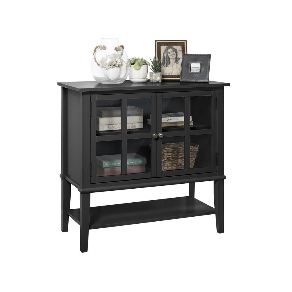 Ameriwood Queensbury 2 Door Black Storage Cabinet Hd91885 The