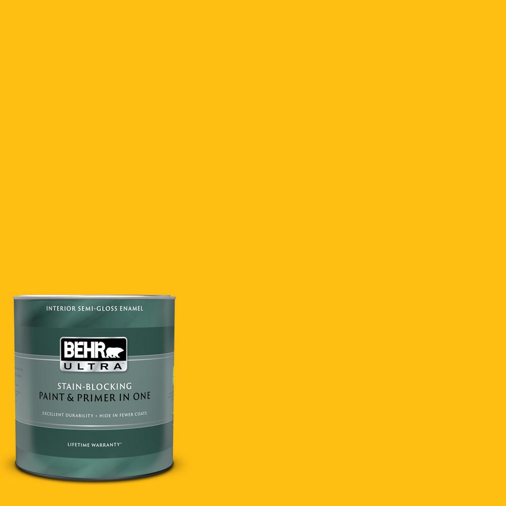 Download BEHR ULTRA 1 qt. #P290-7 Laser Lemon Semi-Gloss Enamel Interior Paint and Primer in One-375304 ...