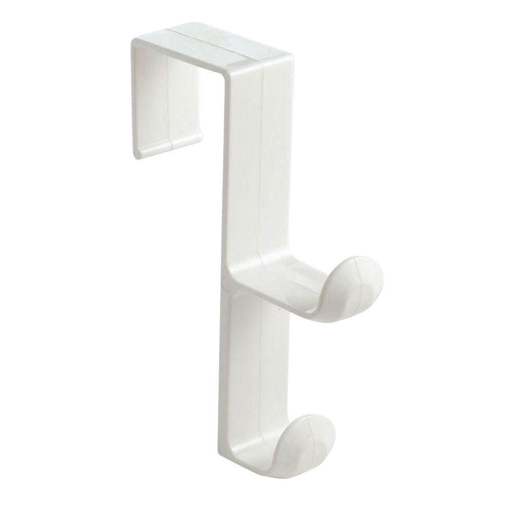 interDesign OvertheDoor Double Robe Hook in White Plastic16101 The Home Depot