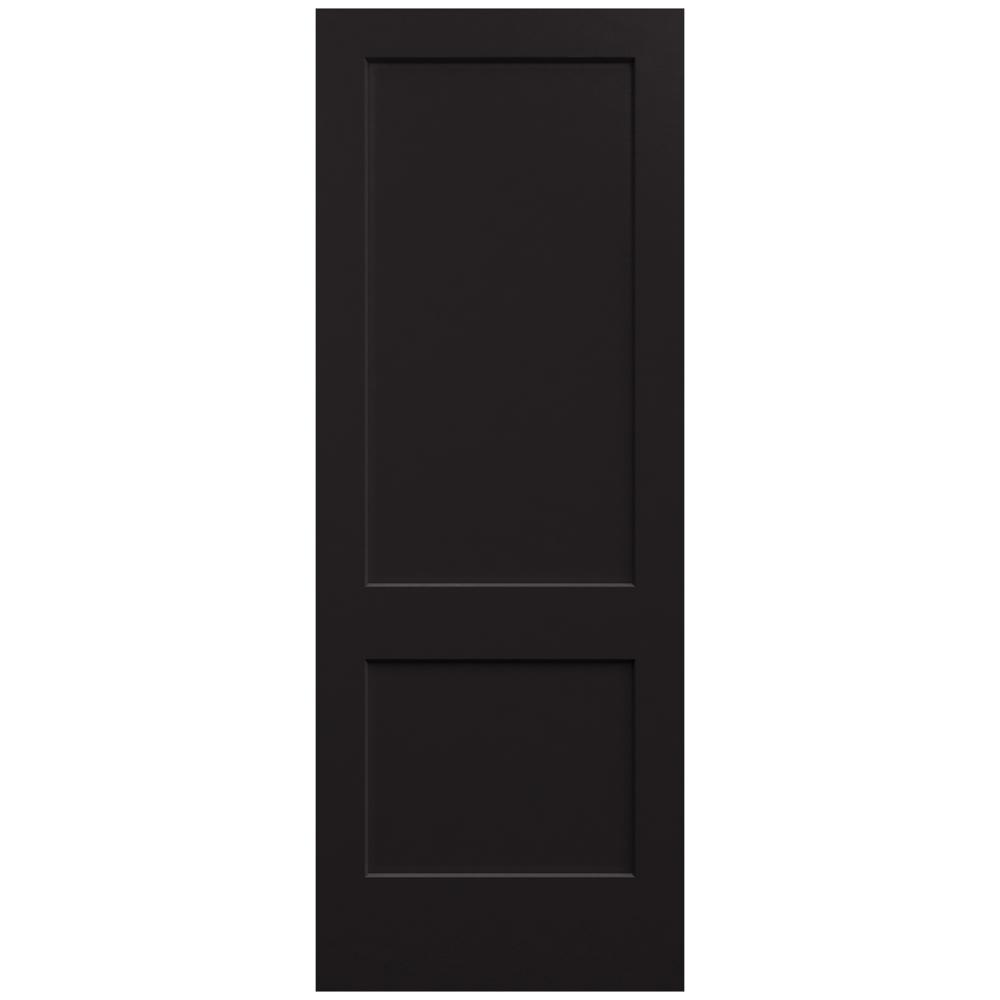 JELDWEN 36 in. x 96 in. Monroe Black Painted Smooth Solid Core Molded