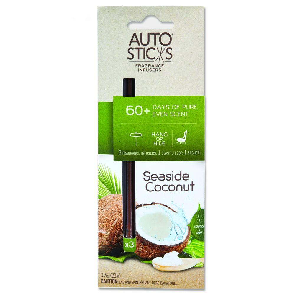 AutoSticks Air Freshener Seaside Coconut (3-Pack) by AutoSticks